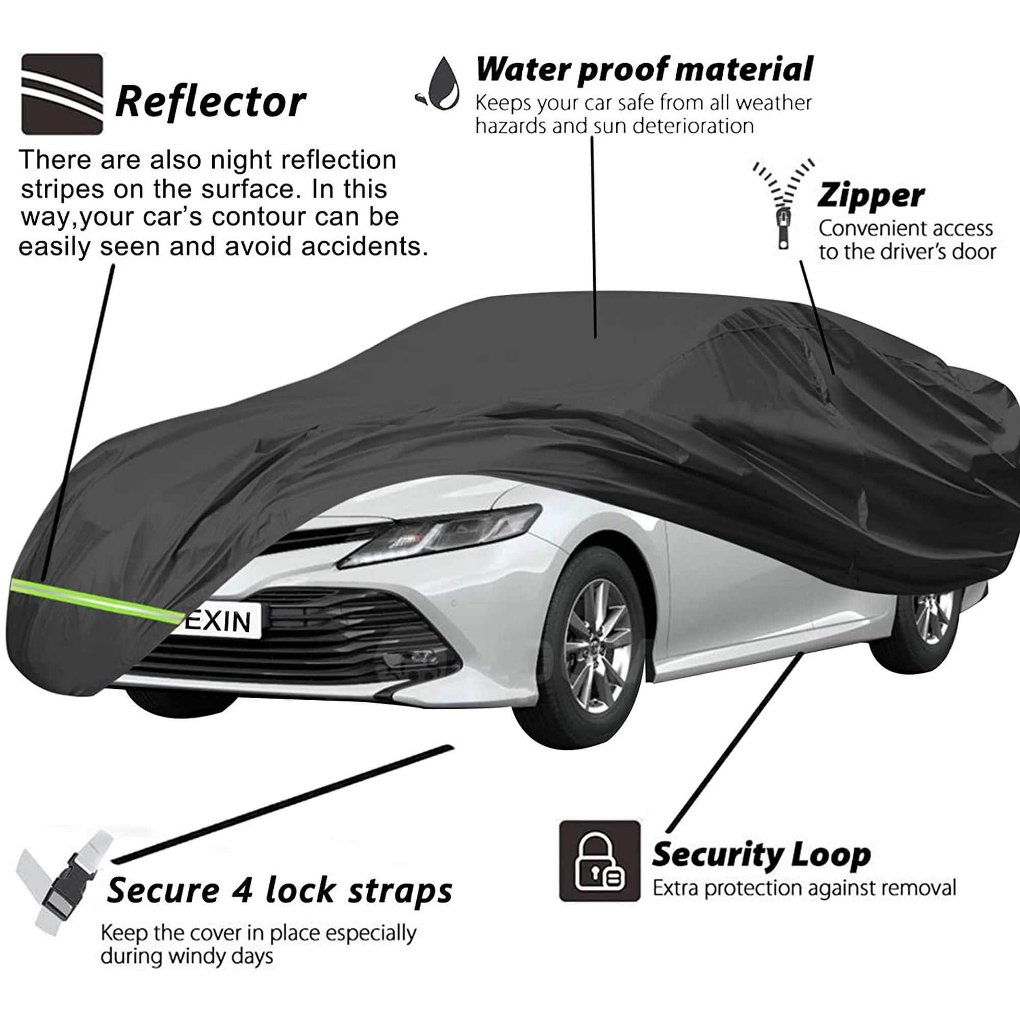 Car Cover All Weather Protection Waterproof Sun Rain UV Protection Fit for Wrangler 1987-2021 JK TJ 4 Doors JL CJ YJ Car Cover All Weather Protection Waterproof Sun Rain UV Protection Fit for Wrangler 1987-2021 JK TJ 4 Doors JL CJ YJ